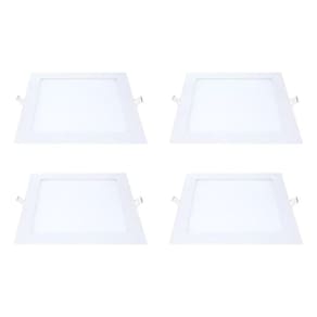 Kit 4 Painel Led Embutir Quadrado Luz Neutra 6500K 24W 29Cm