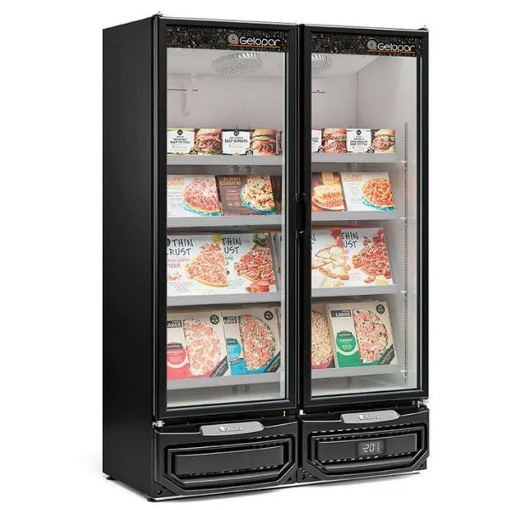 Freezer Expositor Vertical 2 Portas GCVC950EL Preto Gelopar 220V