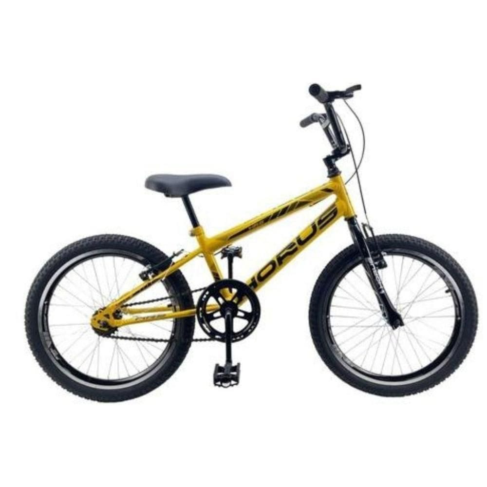 Bicicleta Infantil Aro 20 Mtb Force + Rodinha Lateral Amarelo