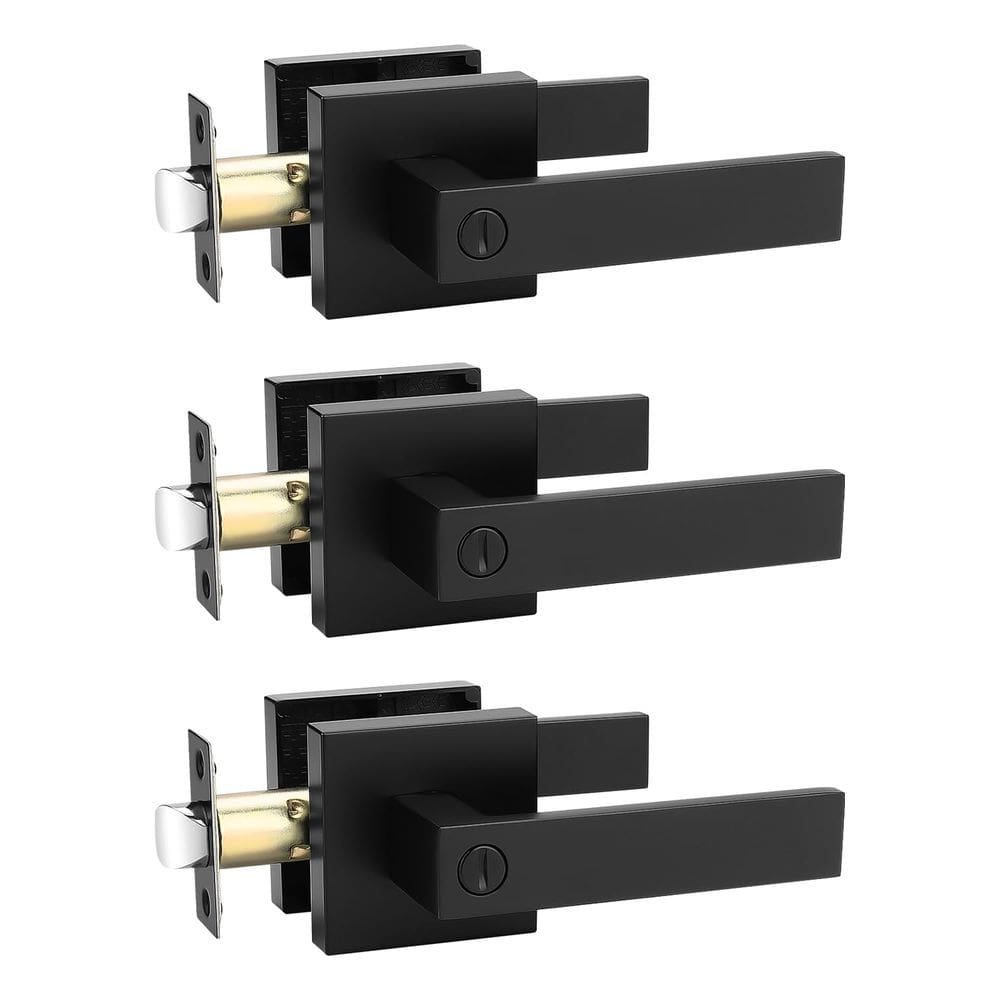 Kits de travas de porta Tinewa Square Privacy, pacote com 3, pretos