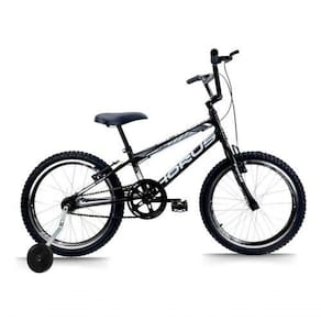 Bicicleta Infantil Aro 20 Bmx + Rodinha Lateral Preto
