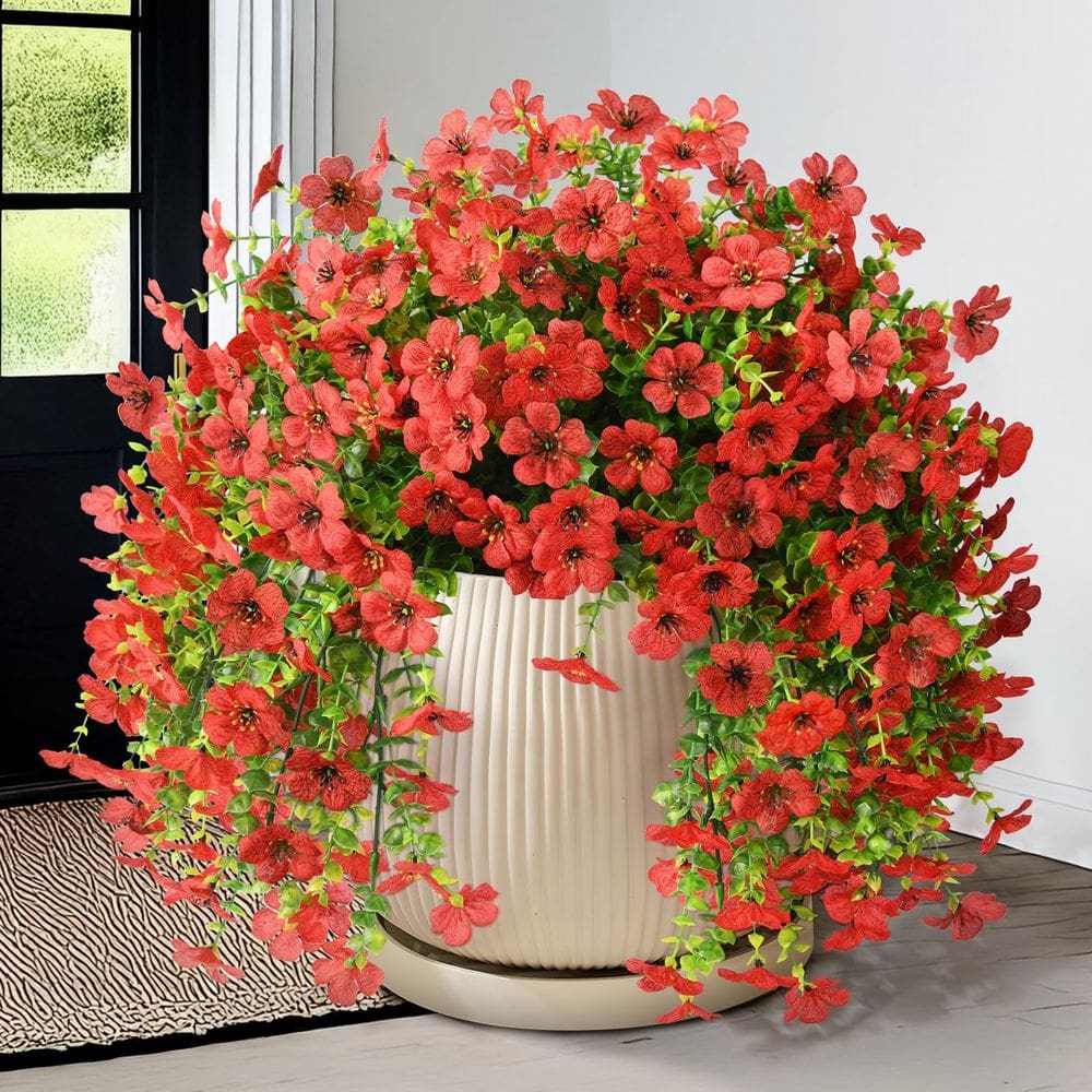 Flores artificiais suspensas Homsunny Chujudh-red 2 unidades