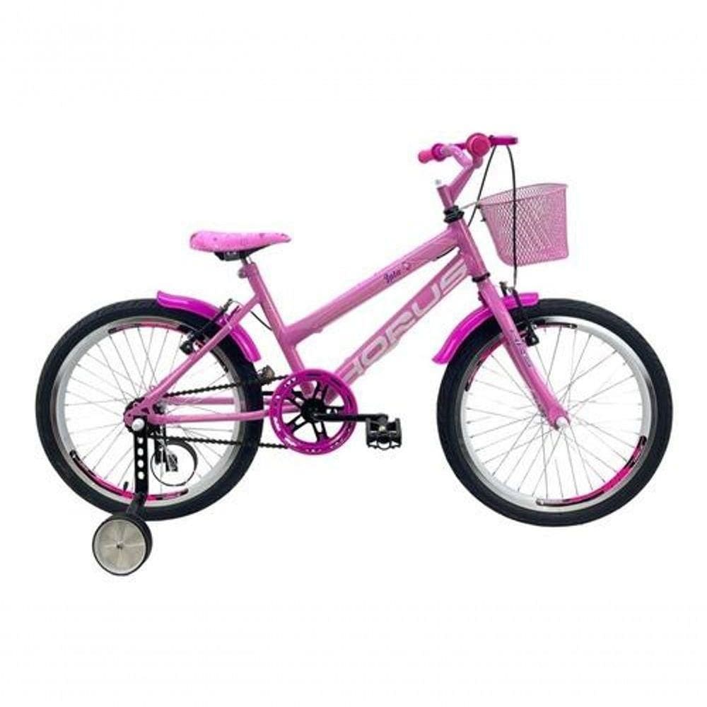 Bicicleta Infantil Aro 20 Feminina + Rodinha Lateral Rosa