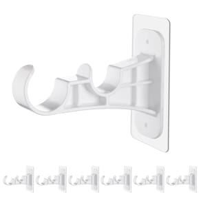 Suporte de haste de cortina Antimbee Adhesive No Drill, pacote com 6 unidades, branco