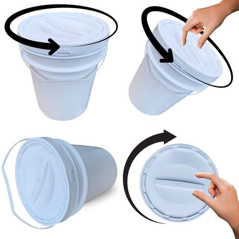 Balde Para Sauna Seca 20L E Tampa Rosca - Kit 7 Pçs