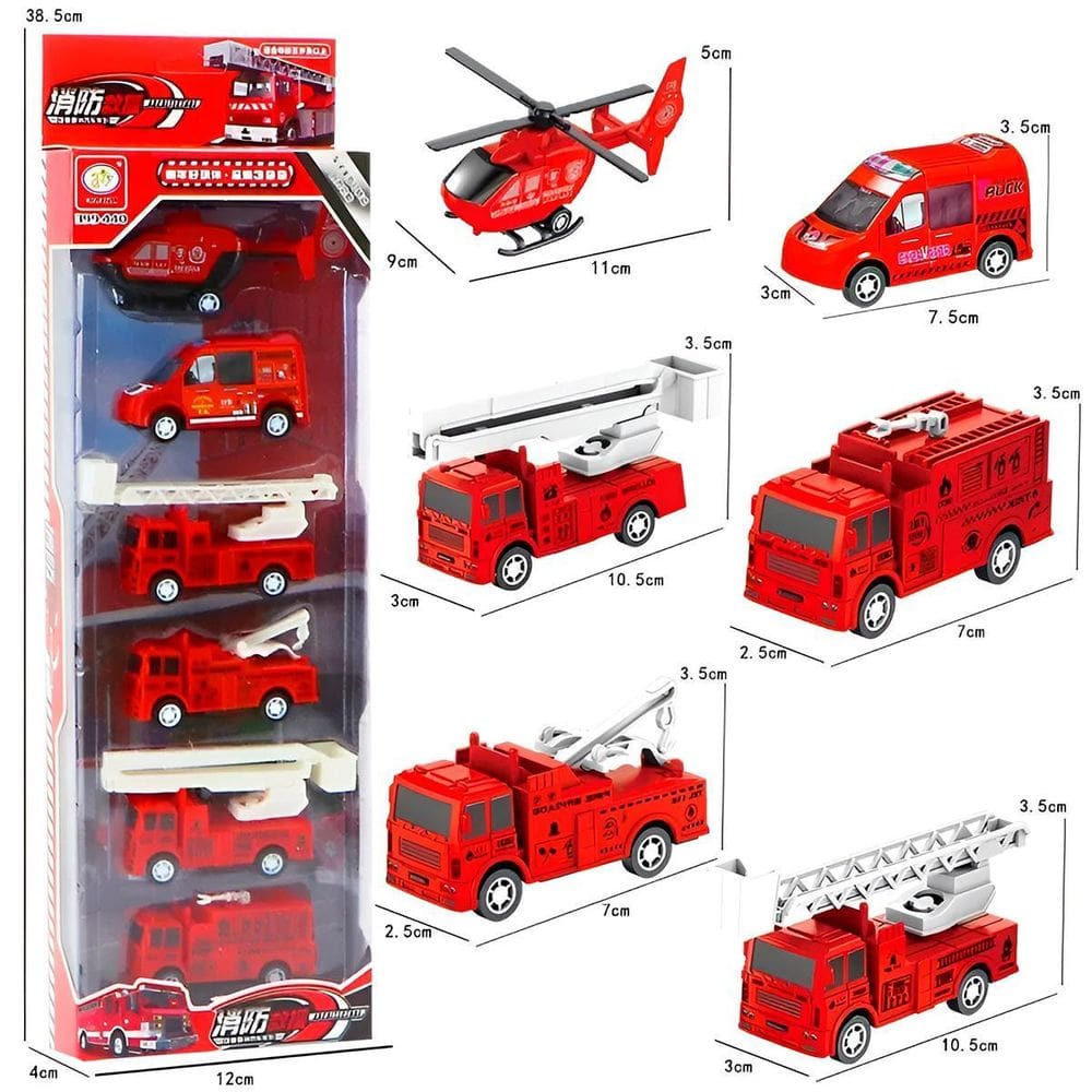 Carrinhos Brinquedo Conjunto 6 Un Miniaturas Helicóptero