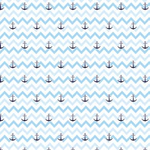 Papel De Parede Chevron Azul Claro Com Ancora Adesivo Quarto