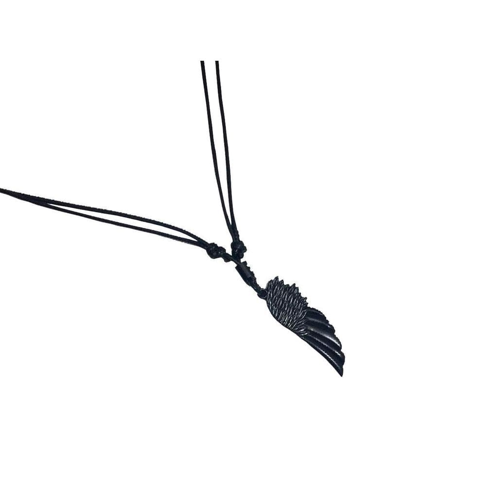 Colar Masculino Asa De Anjo All Black Regulável