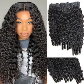 Pacotes de cabelo Sinuowei Curly Water Wave 55 cm, 1 peça birmanesa