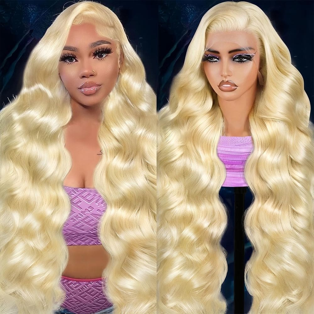 Peruca Shciyair 66 cm, 613, cabelo humano loiro, 200 densidades, renda frontal