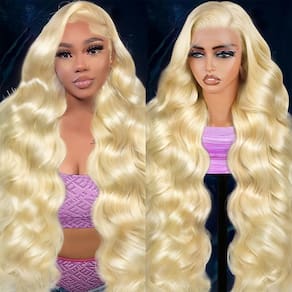 Peruca Shciyair 66 cm, 613, cabelo humano loiro, 200 densidades, renda frontal