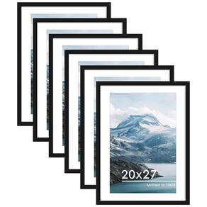 Conjunto de 6 porta-retratos PEALSN pretos de 20x27cm para decoração de parede