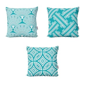 Capas De Almofadas Decorativas Azul Turquesa Geométricas