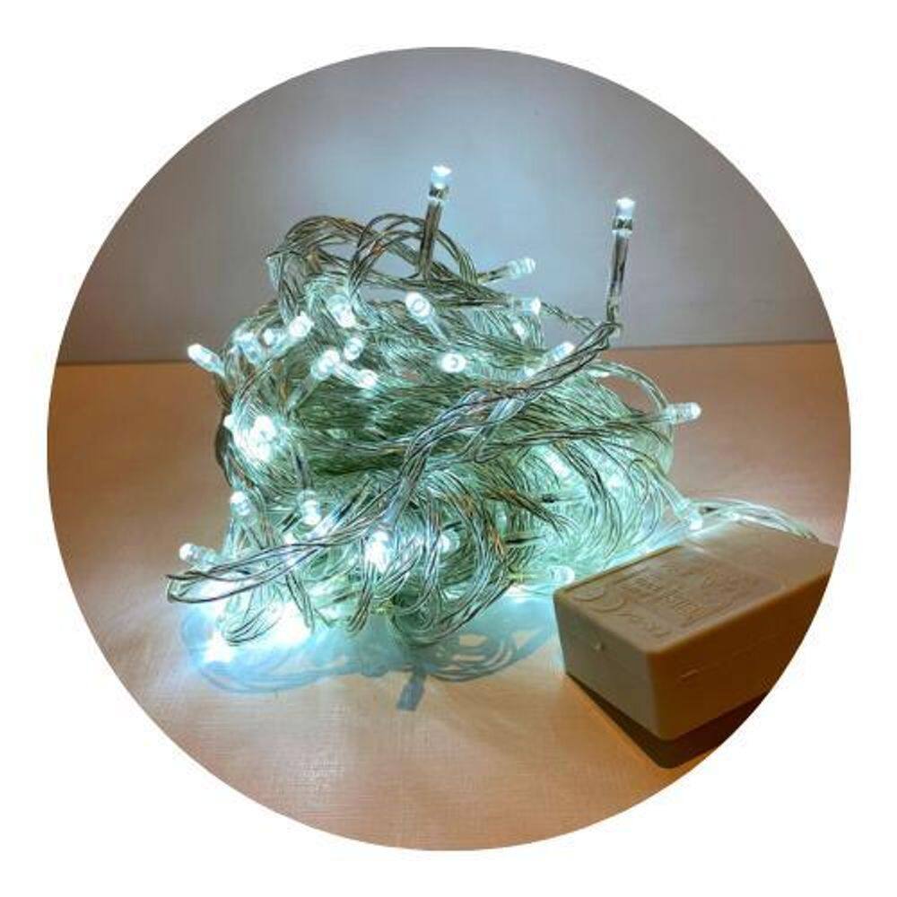 Cordão 100 Lampadas Led Formato Pequena Gota 10 Metros Fio