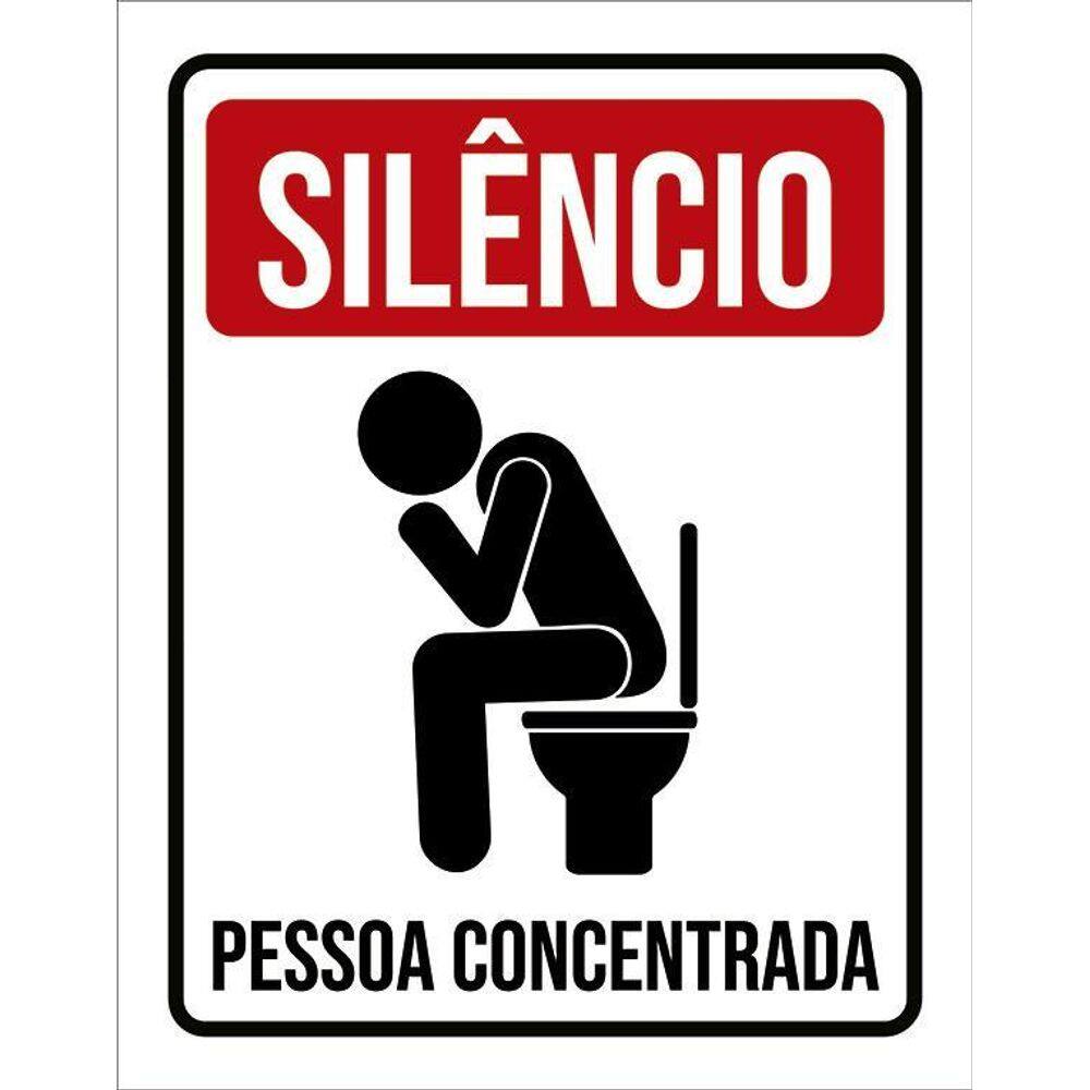 Placa Decorativa - Silêncio Pessoa Concentrada 36X46