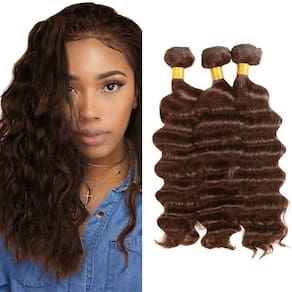 Pacotes de cabelo DiexRlamx Chocolate Brown Deep Wave 14cm