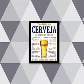 Quadro Como Pedir Uma Cerveja Pelo Mundo 24X18Cm