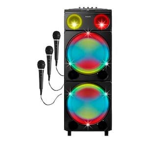 Caixa de Som Torre Philips TAX5509 BT LED TWS 2400w-3 Mic