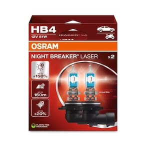 Par Lampada Farol Osram Night breaker Laser HB4 55W 4000k
