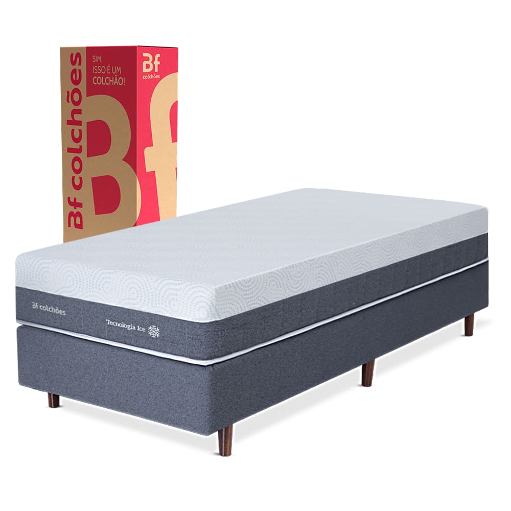 Cama Box Solteirão Premium BF Ice Espuma NASA 97x203cm BF Colchões