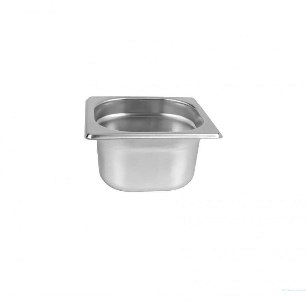 Kit 6 Cubas Gastronomica Inox Gn 1/6x100 Com Tampa Brasinox