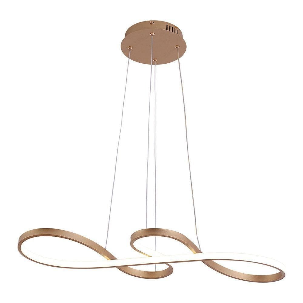 Lustre Pendente Sindora Qd05317 Dourado Led Bivolt