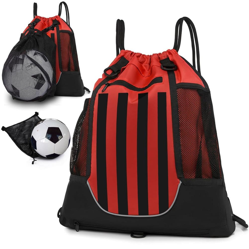Mochila STAY GENT Drawstring Basketball preta vermelha