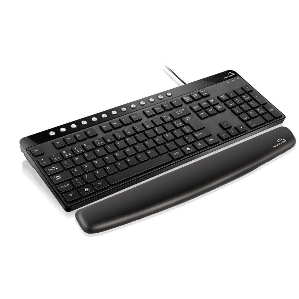 Apoio de Pulso Gel para Teclado Preto Multilaser AC033
