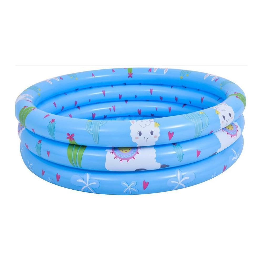 Piscina Infantil Alpaca 3 Anéis 100Cmx30Cm Rosa Ou Azul