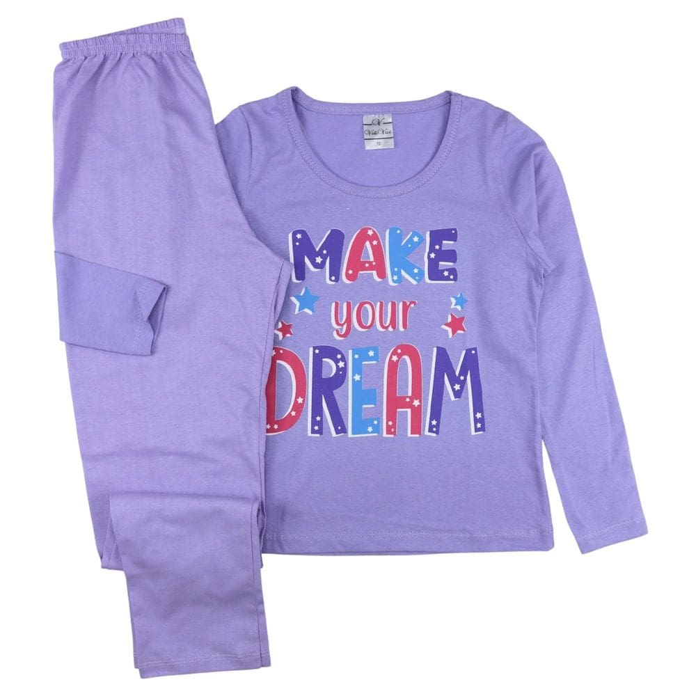Conjunto Pijama Feminino Meia Malha Estampado Longo Juvenil