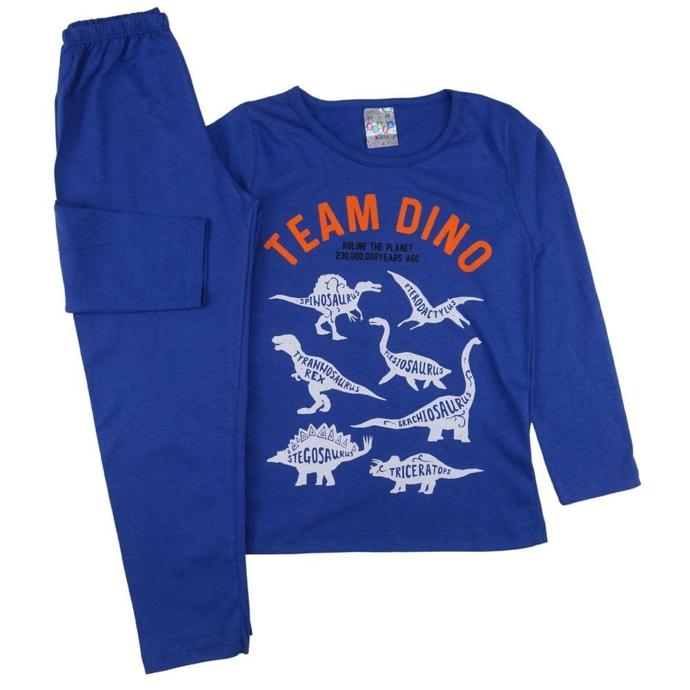 Conjunto Pijama Infantil Masculino Meia Malha Estampa Longo