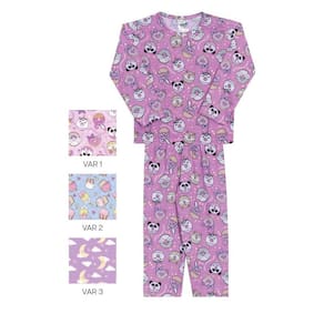 Conjunto Pijama Infantil Feminino Sublimado Estampado Longo