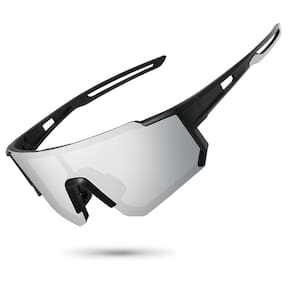 Óculos de sol esportivos polarizados STORYCOAST UV400 preto-prata