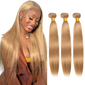 #27 Blonde Bundles Cabelo humano liso 50g 20cm 22cm 24cm NecVDCVs
