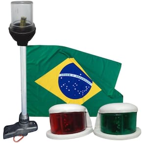 Mastro De Navegação Com Luz De Bb-Be Led Com Bandeira