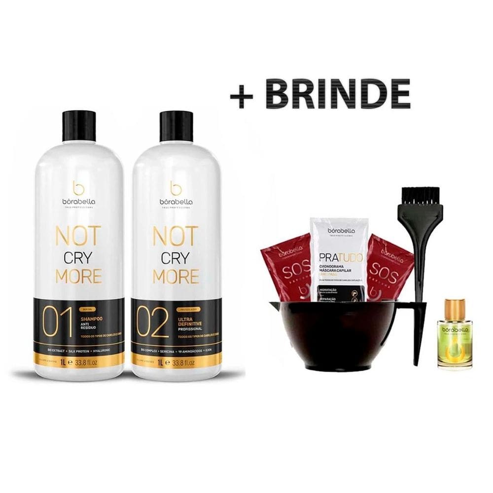 Kit Escova Progressiva  Not Cry More Borabella 2L