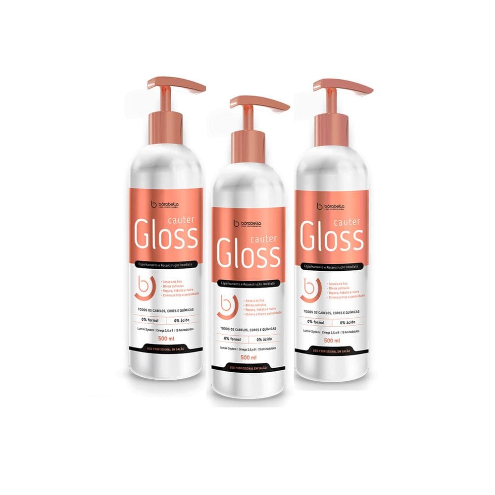 Kit 03 Cauter Gloss Espelhamento e Blindagem 500 ml