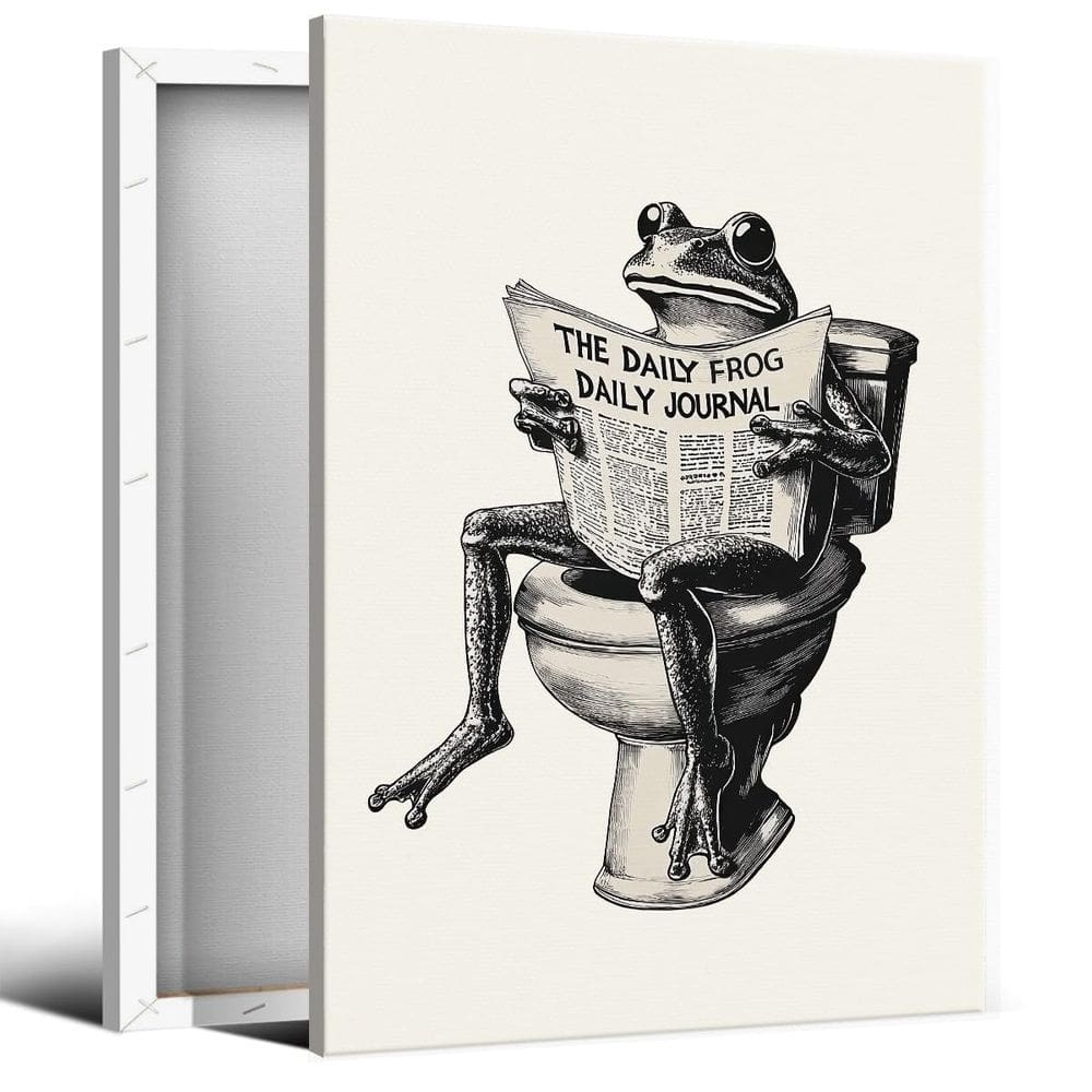 Pôster Xianyojafa Bathroom Frog Funny Frog on Toilet 40x60cm