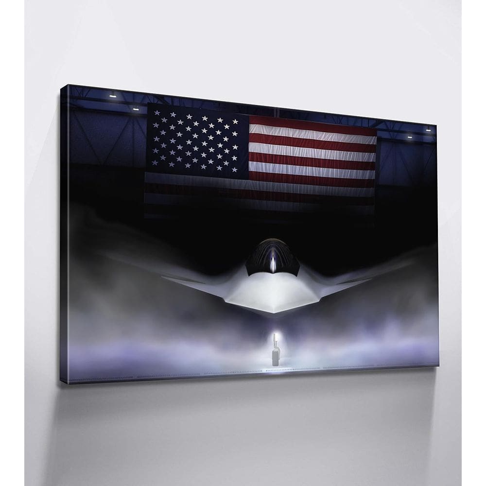 Arte de parede em tela Fighter Jet F-47 Fighter Jet 40x60cm