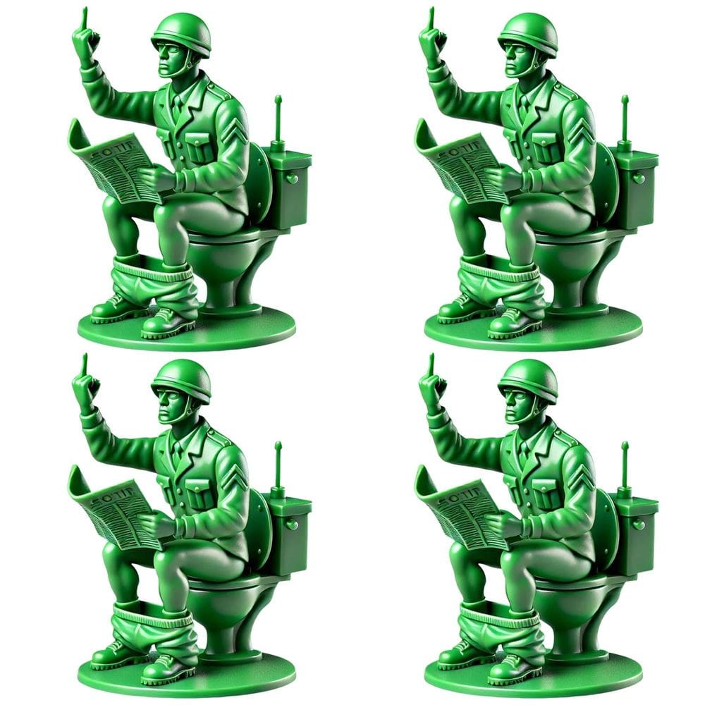 Figuras de ação evqosiv Funny Green Army Man, 4 peças de resina