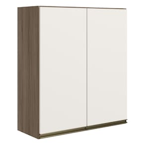 Armario Aereo 2 Portas MDF 70 cm Kali 12208 Carvalho Toq Off White Cetim Nicioli