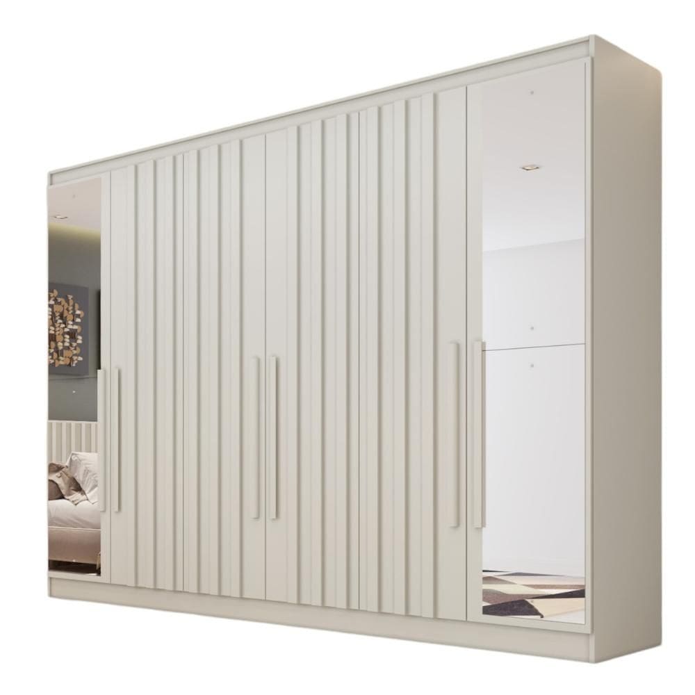 Guarda Roupa Oxford 6 Portas 4 Gavetas com Espelho MDF - MadeMarcs