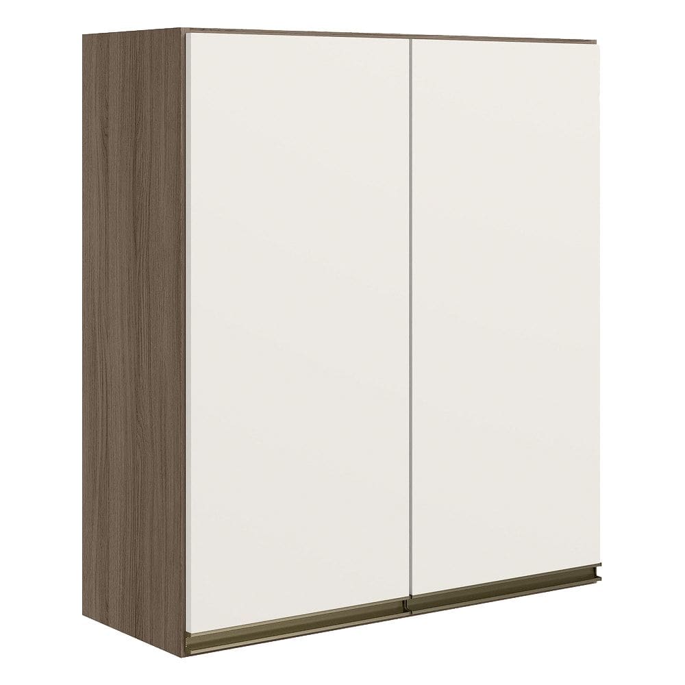 Armario Aereo 2 Portas MDF 60 cm Kali 12205 Carvalho Toq Off White Cetim Nicioli