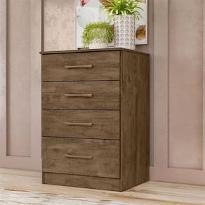 Cômoda Gaveteiro Ambiente MS913 Castanho Wood - Moval
