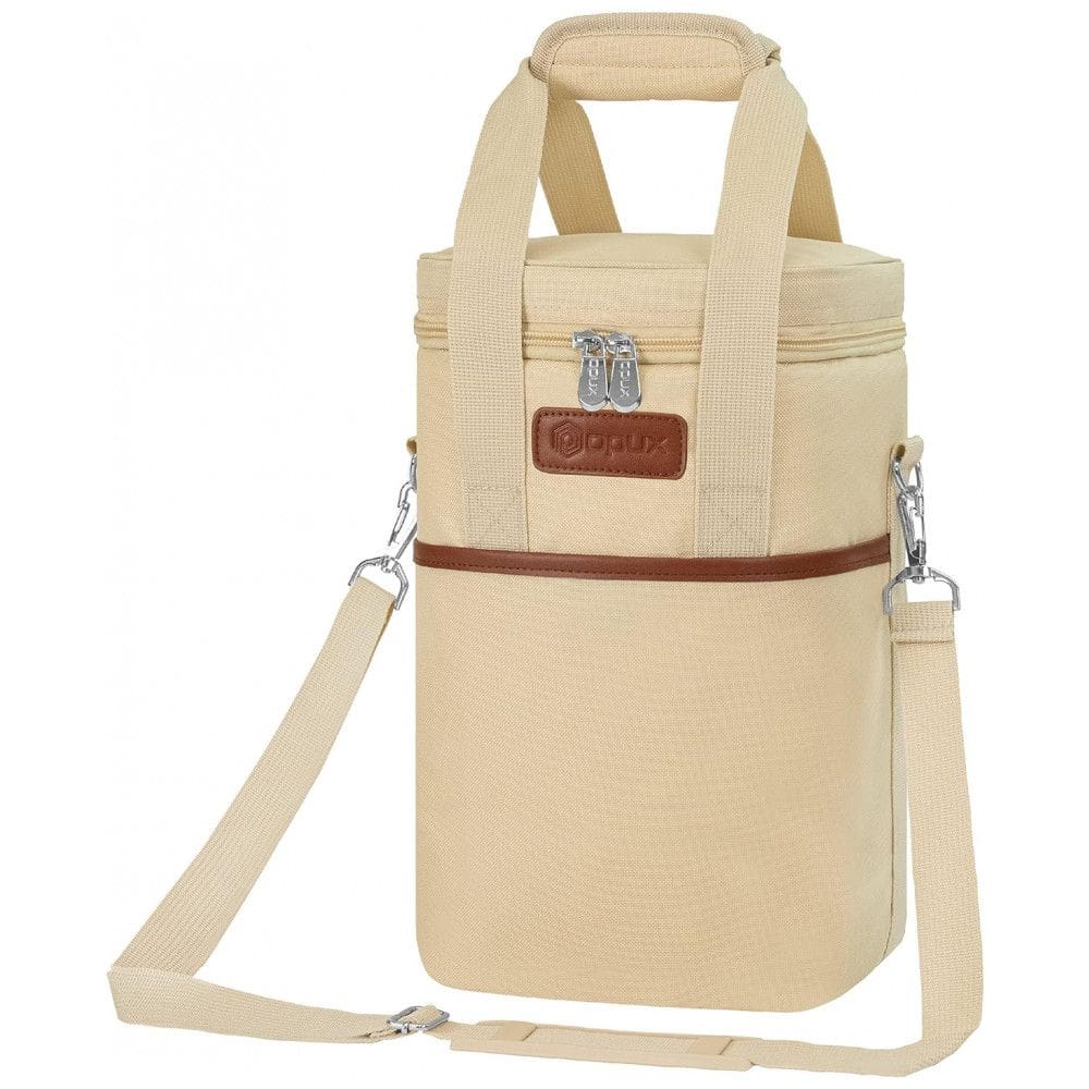 Bolsa Térmica Para Transporte de Vinhos OPUX até 4 Garrafas, Bege