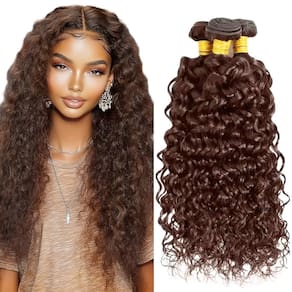 Pacotes de cabelo Dokksiiia Water Wave Color 4 Chocolate Brown 16-20 polegadas