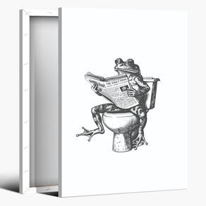 Impressão em tela Funny Bathroom Frog Wall Art Retro Frog 20x30cm