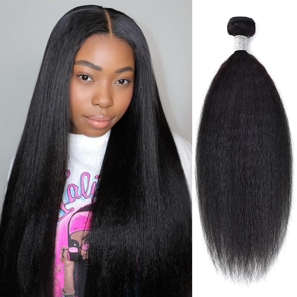 Pacotes de cabelo POYONAGRN Kinky Straight 40cm 100% brasileiros