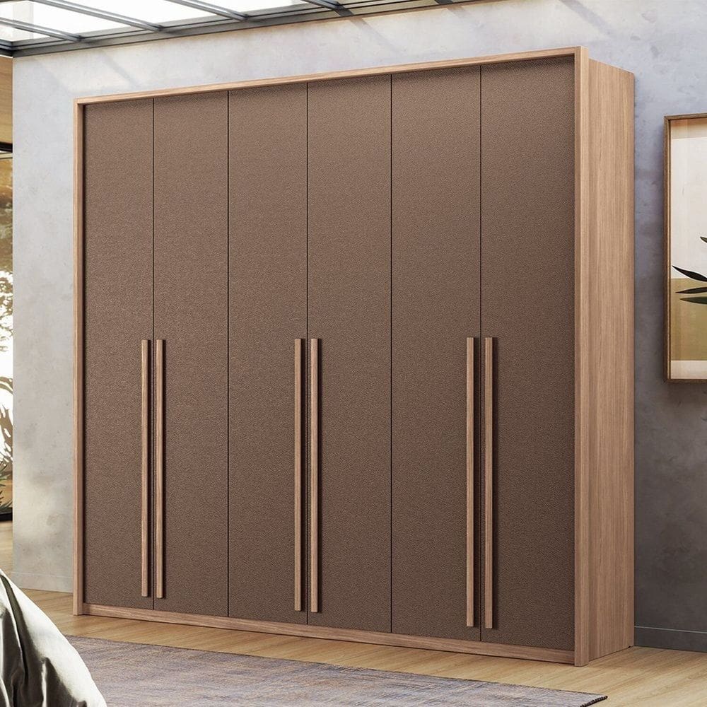 Guarda Roupa Genova 06 Portas 4 Gavetas Mdp Wood/Terracota