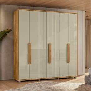 Guarda-roupa Mdf 6 Portas Portinari Cumaru/opala